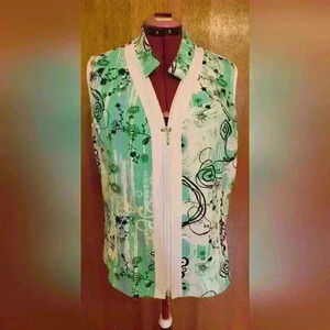 Picadilly Fashions | Paisley Tank Sleeveless  Top with Zipper